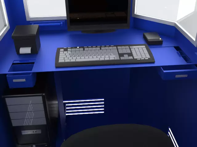 Parking Booth Low-poly 3D model