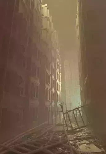  Low poly buildling  block  Low-poly 3D model