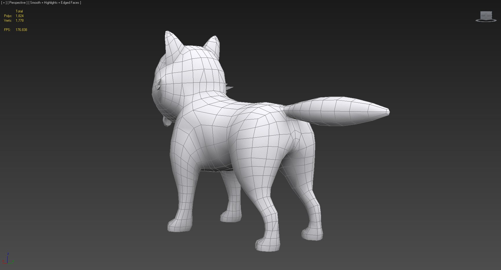 Cute Low Poly Husky Pup Game-Ready 3D Model Low-poly 3D model_9