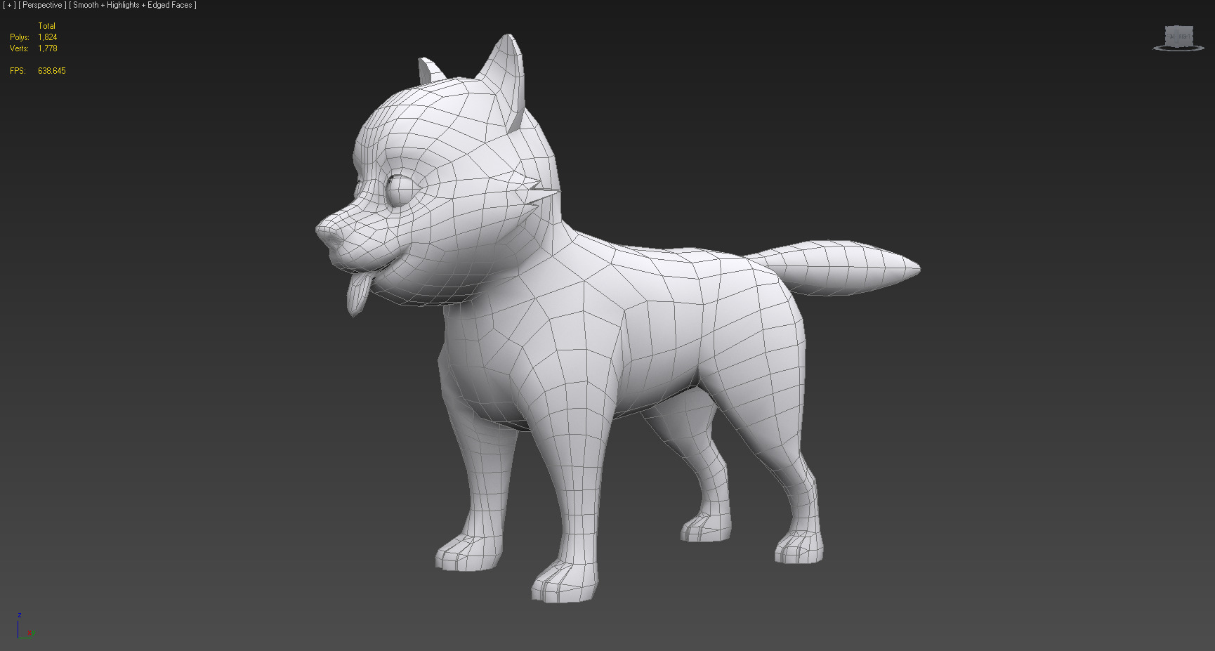 Cute Low Poly Husky Pup Game-Ready 3D Model Low-poly 3D model_8