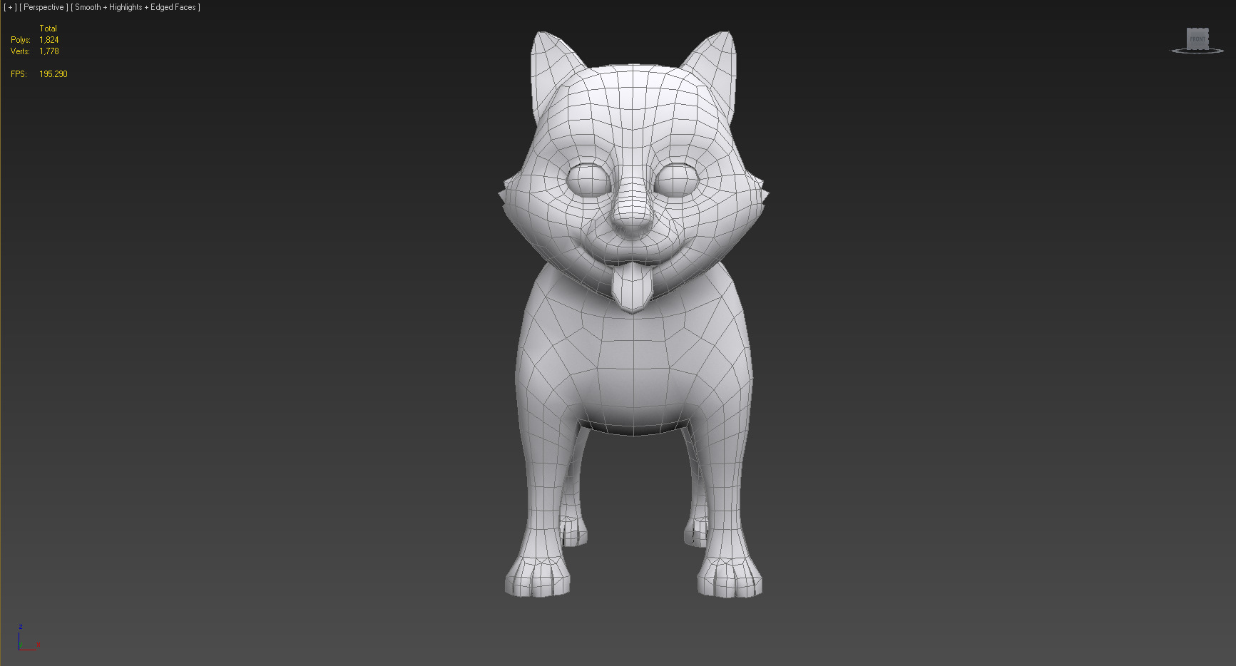 Cute Low Poly Husky Pup Game-Ready 3D Model Low-poly 3D model_10