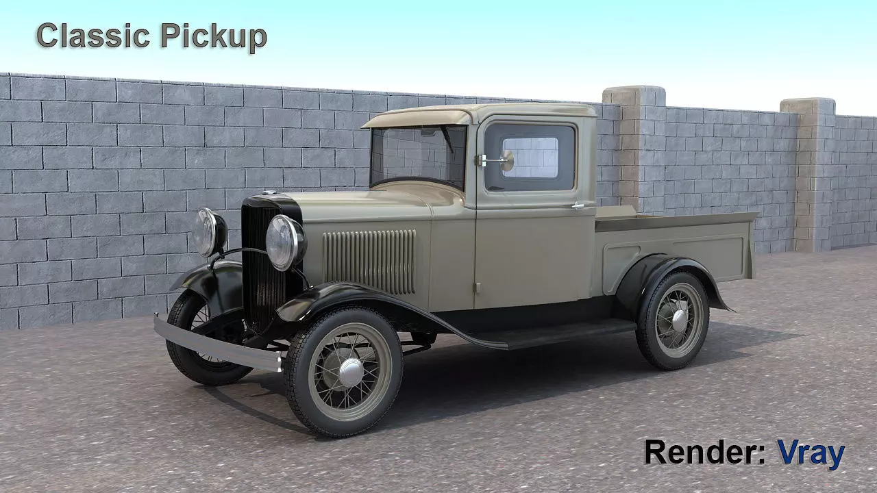 Classic Pickup 3D model_0