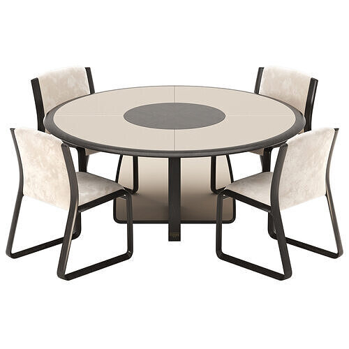 Wynwood Round Dining Set By Ferre Home 3D model