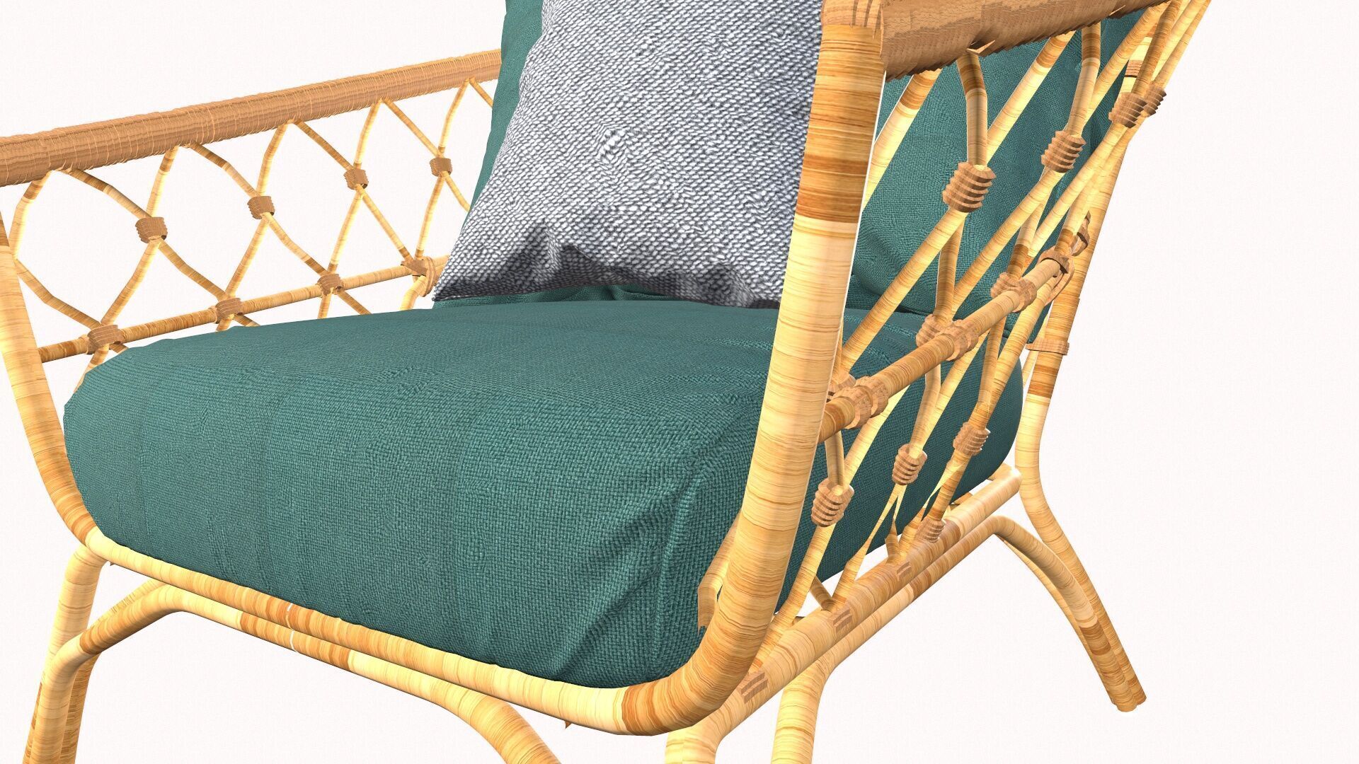 Bamboo Chair Low-poly 3D model_4