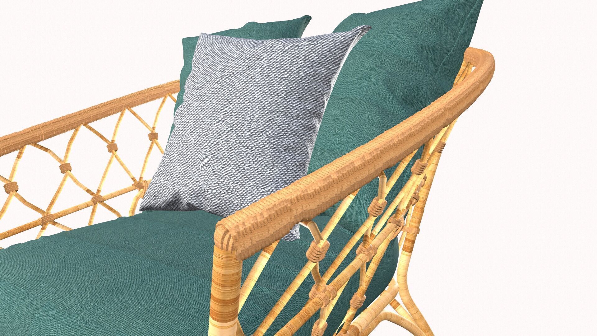 Bamboo Chair Low-poly 3D model_5