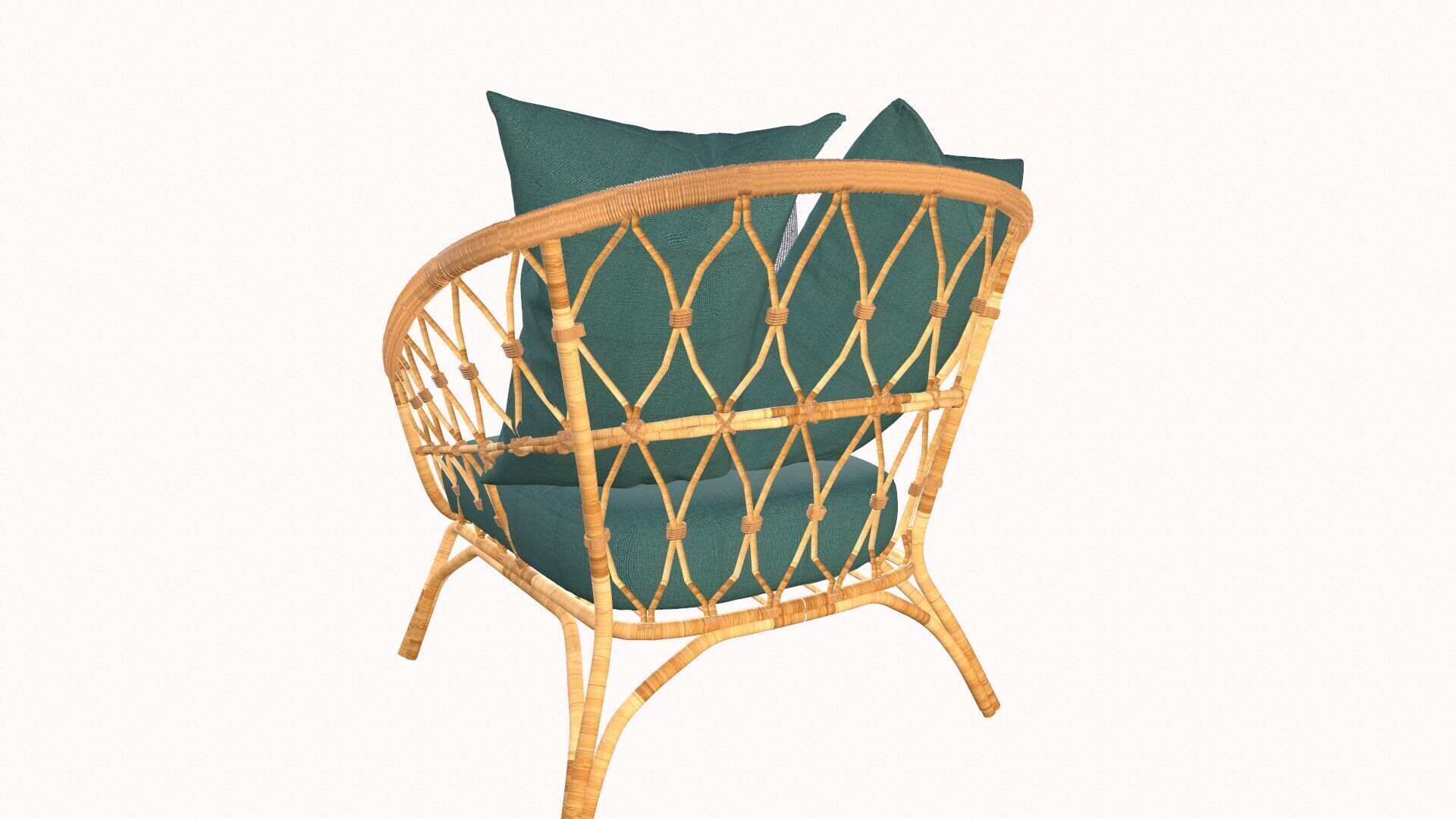 Bamboo Chair Low-poly 3D model_9