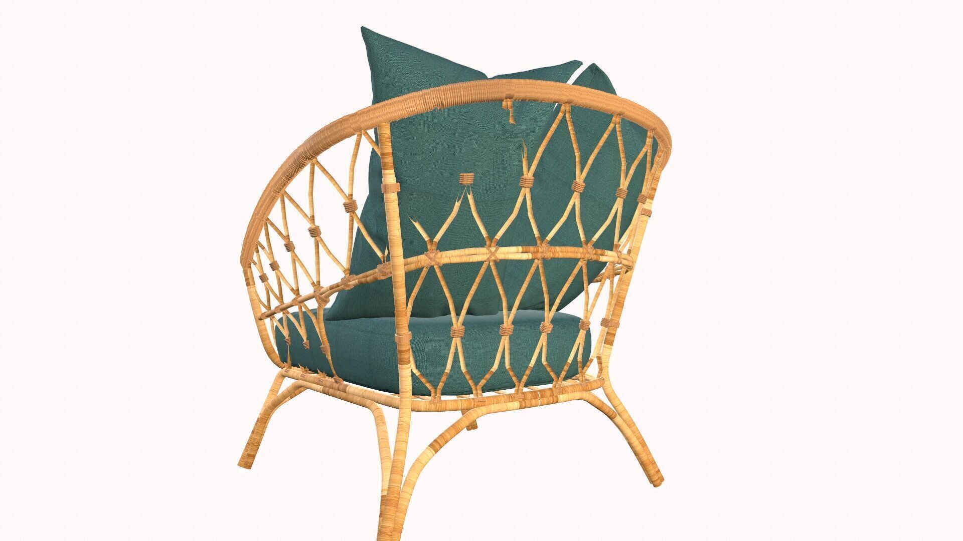 Bamboo Chair Low-poly 3D model_8