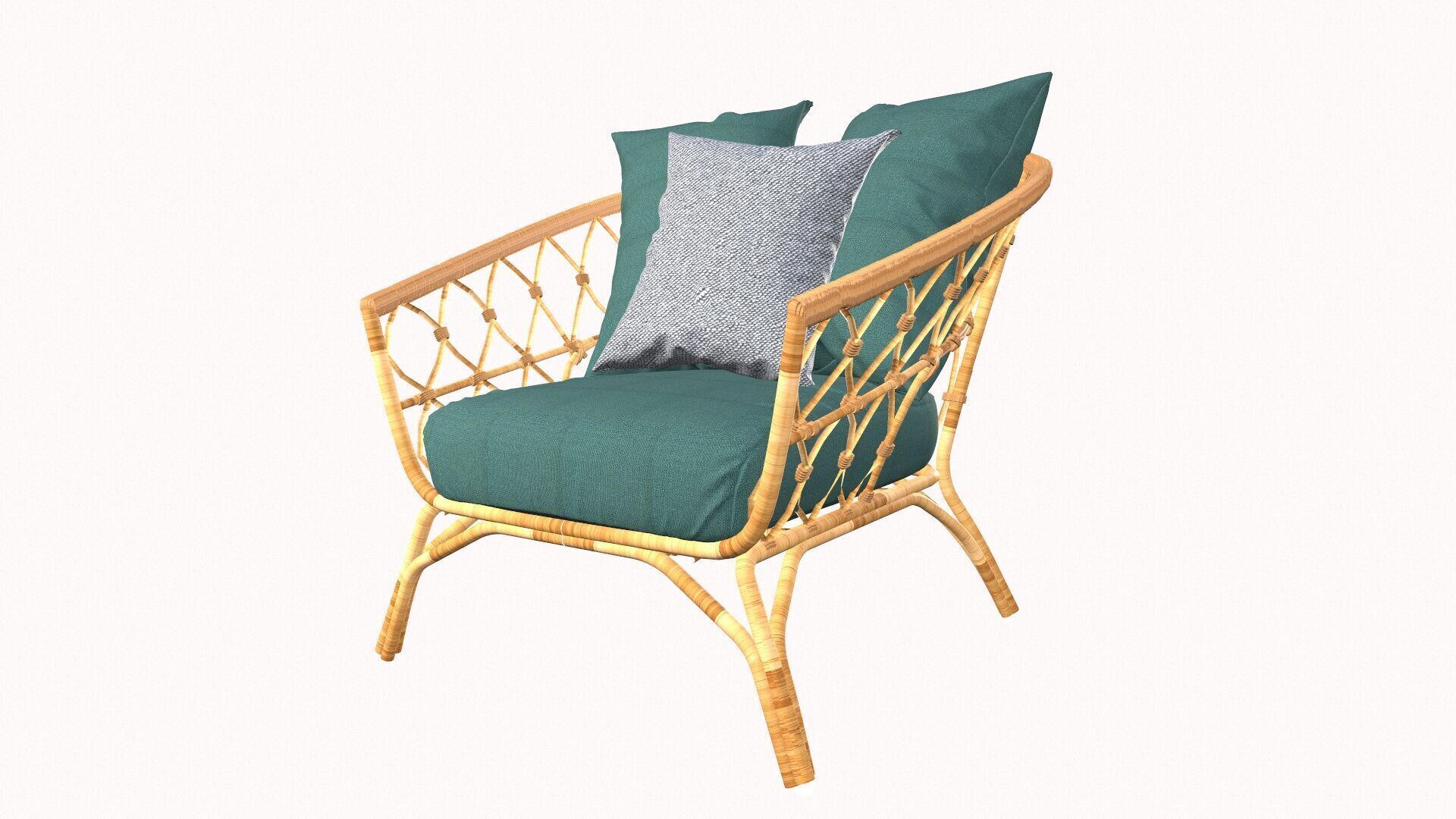 Bamboo Chair Low-poly 3D model_3