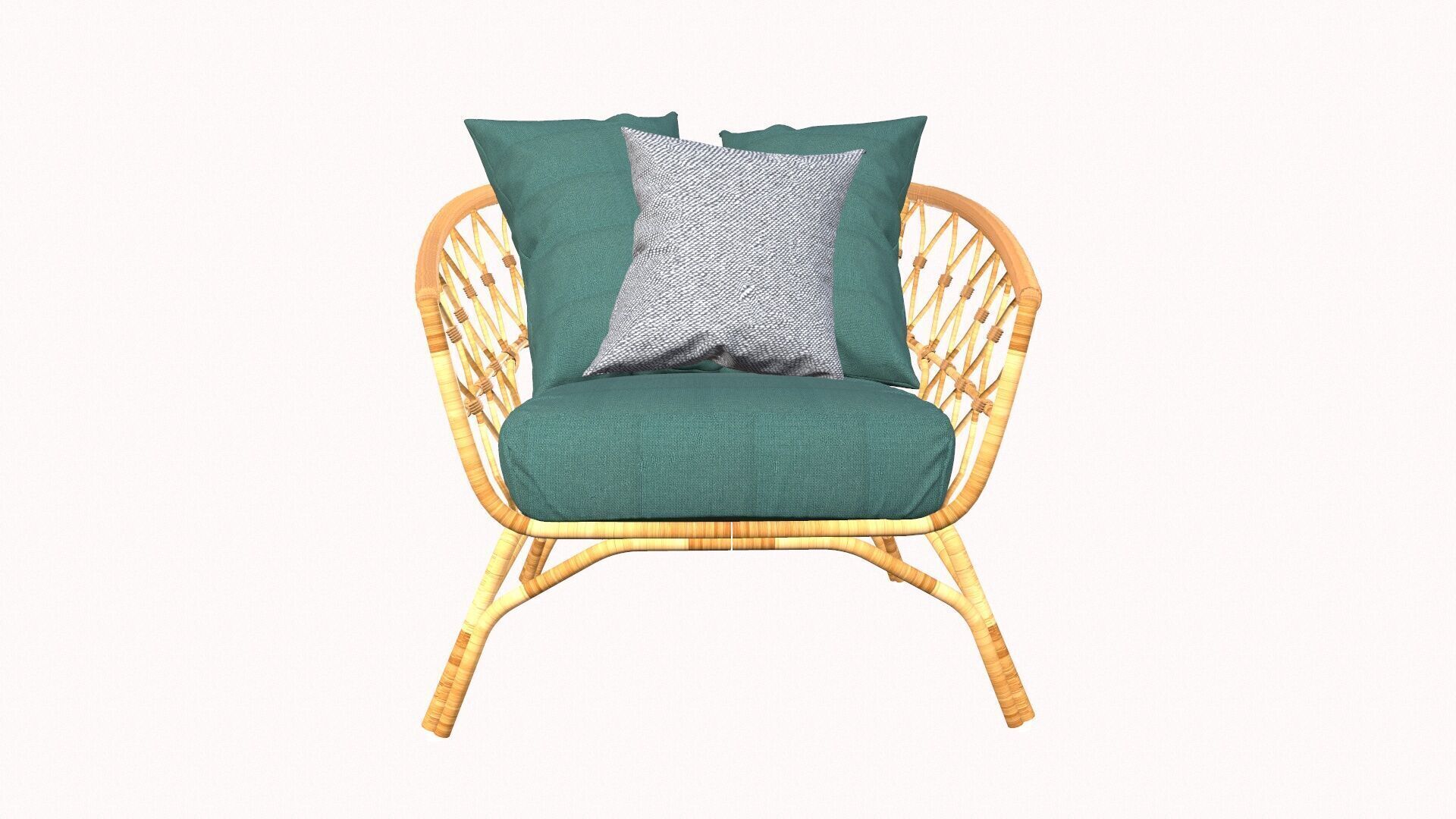 Bamboo Chair Low-poly 3D model_2