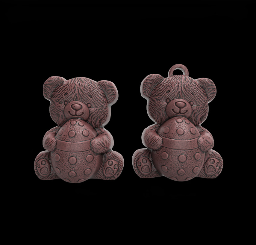  Teddy Bear with Easter Egg 3D Model for CNC Carving 3D print model_1