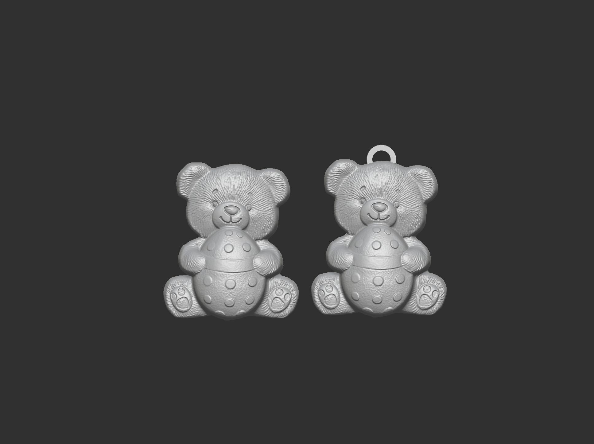  Teddy Bear with Easter Egg 3D Model for CNC Carving 3D print model_21