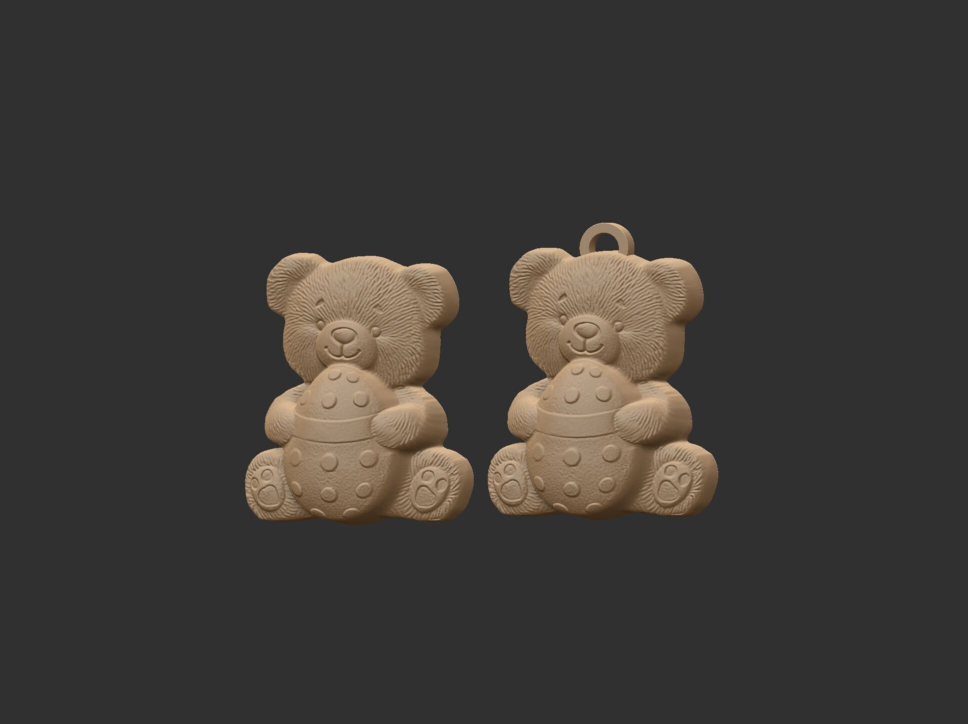  Teddy Bear with Easter Egg 3D Model for CNC Carving 3D print model_22