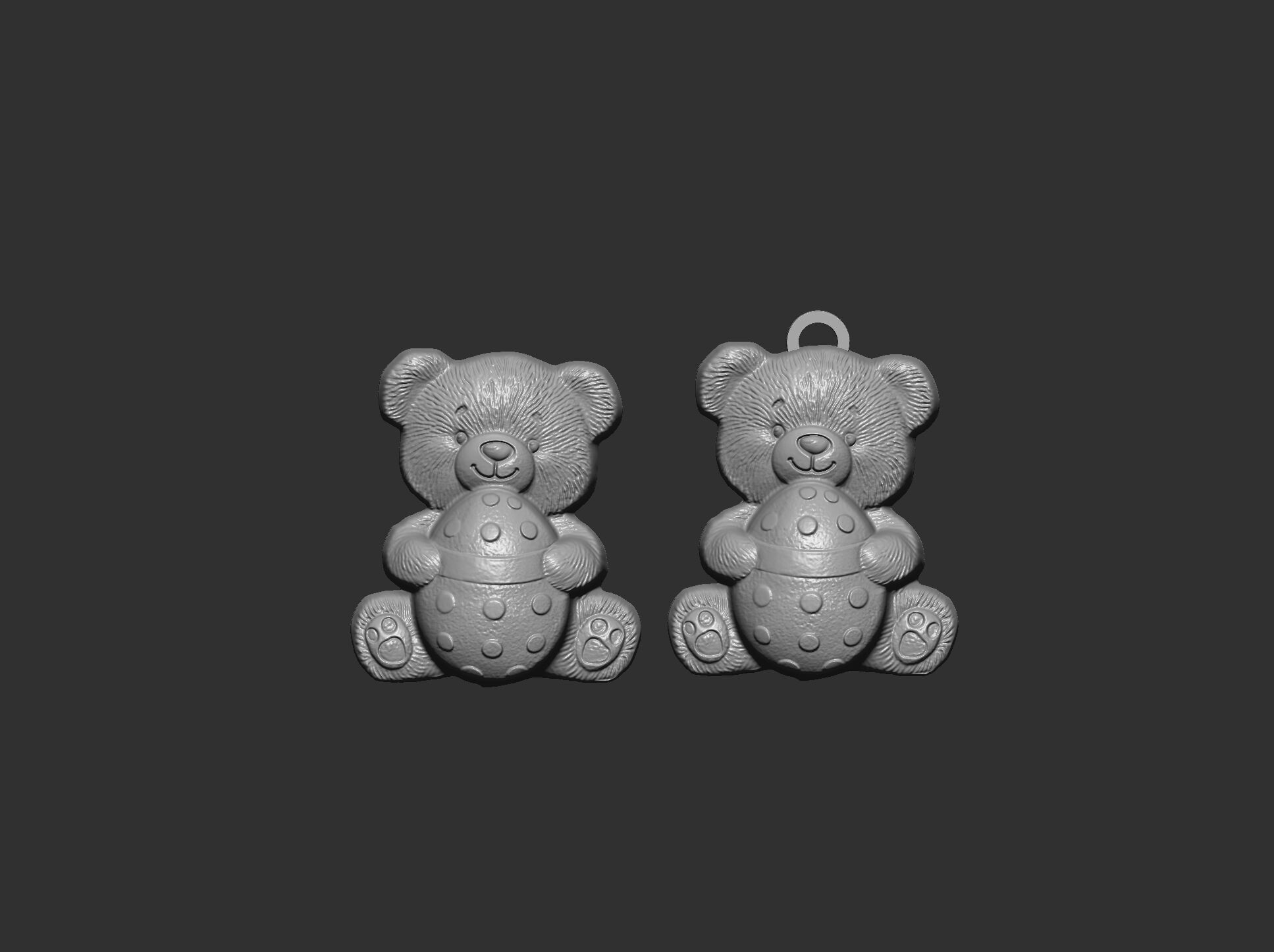  Teddy Bear with Easter Egg 3D Model for CNC Carving 3D print model_18