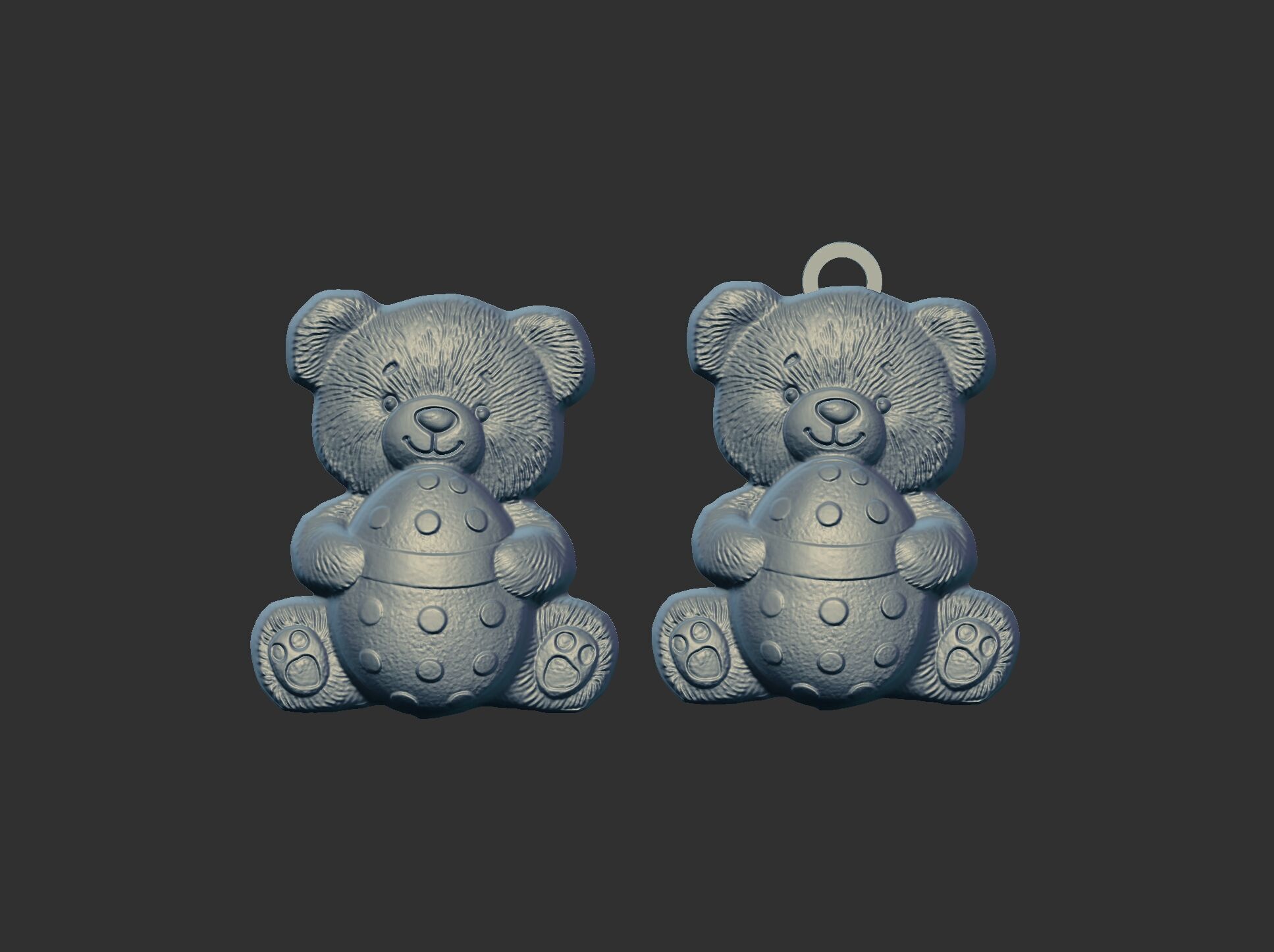  Teddy Bear with Easter Egg 3D Model for CNC Carving 3D print model_15