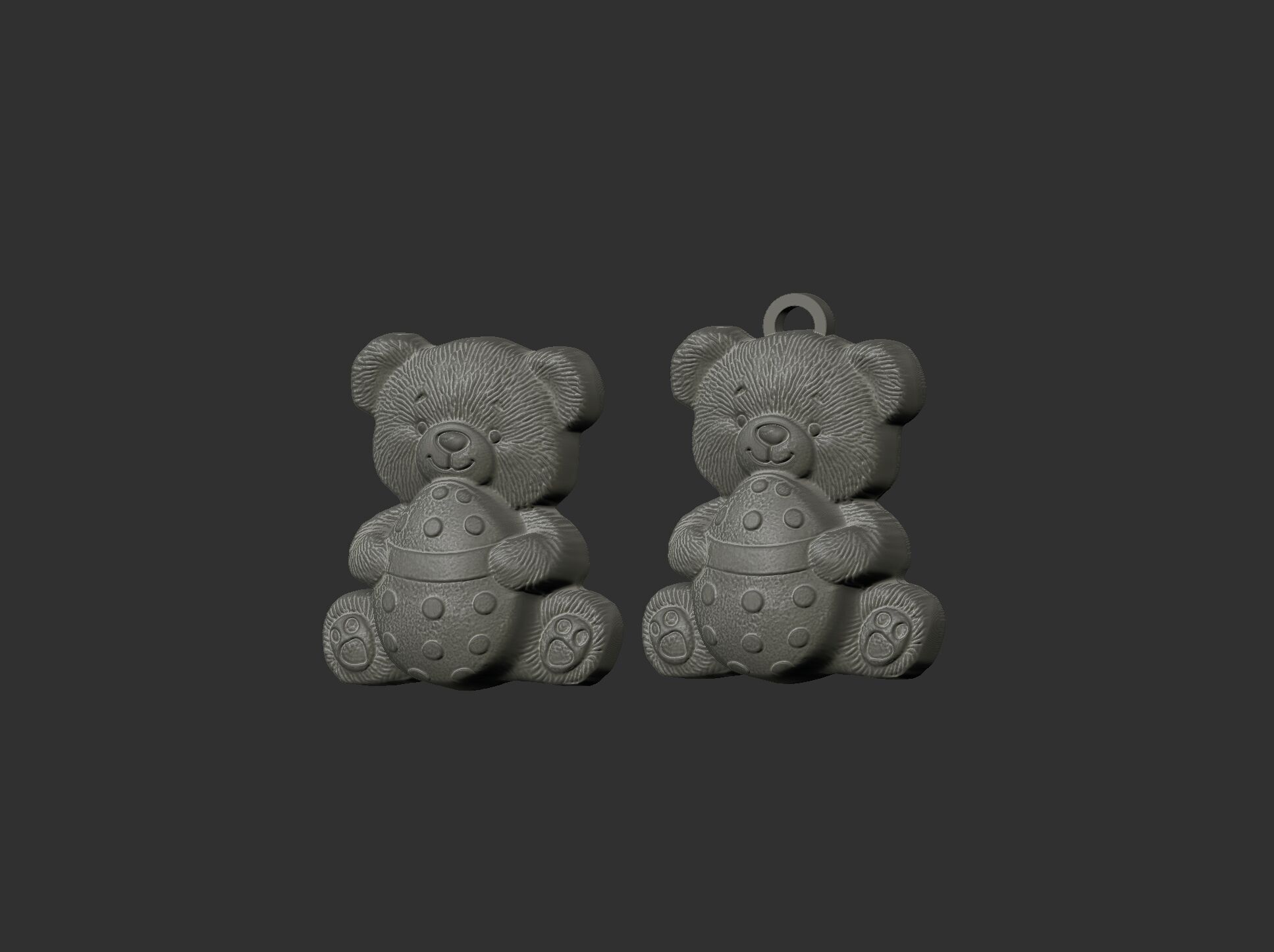  Teddy Bear with Easter Egg 3D Model for CNC Carving 3D print model_23