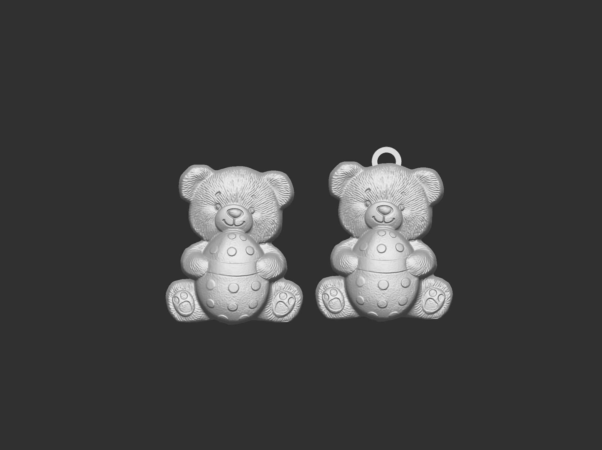  Teddy Bear with Easter Egg 3D Model for CNC Carving 3D print model_14