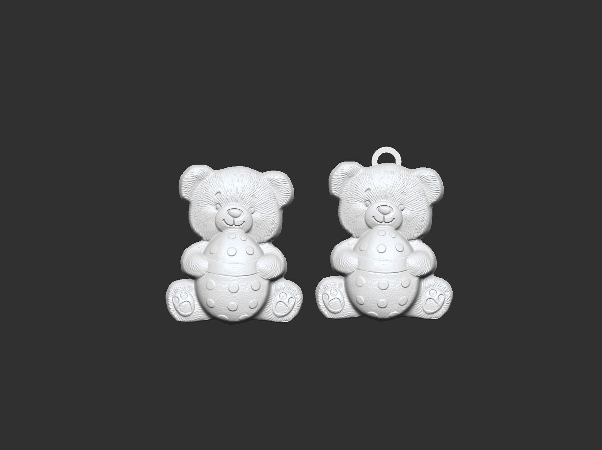  Teddy Bear with Easter Egg 3D Model for CNC Carving 3D print model_17