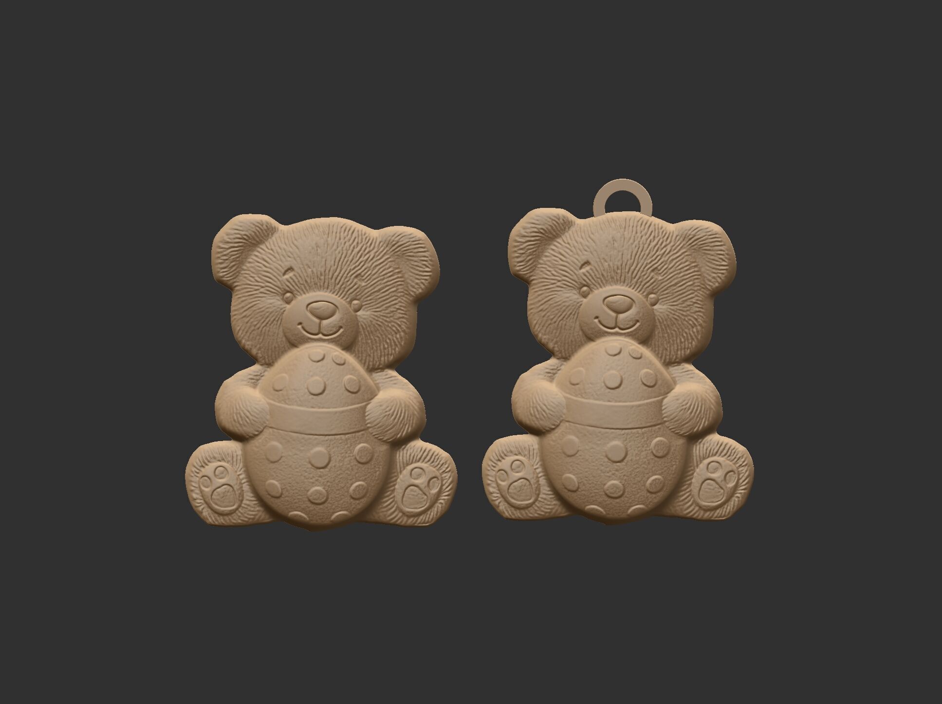  Teddy Bear with Easter Egg 3D Model for CNC Carving 3D print model_12
