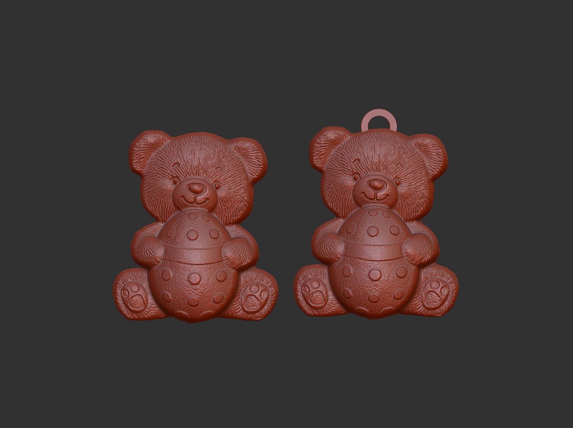  Teddy Bear with Easter Egg 3D Model for CNC Carving 3D print model_16