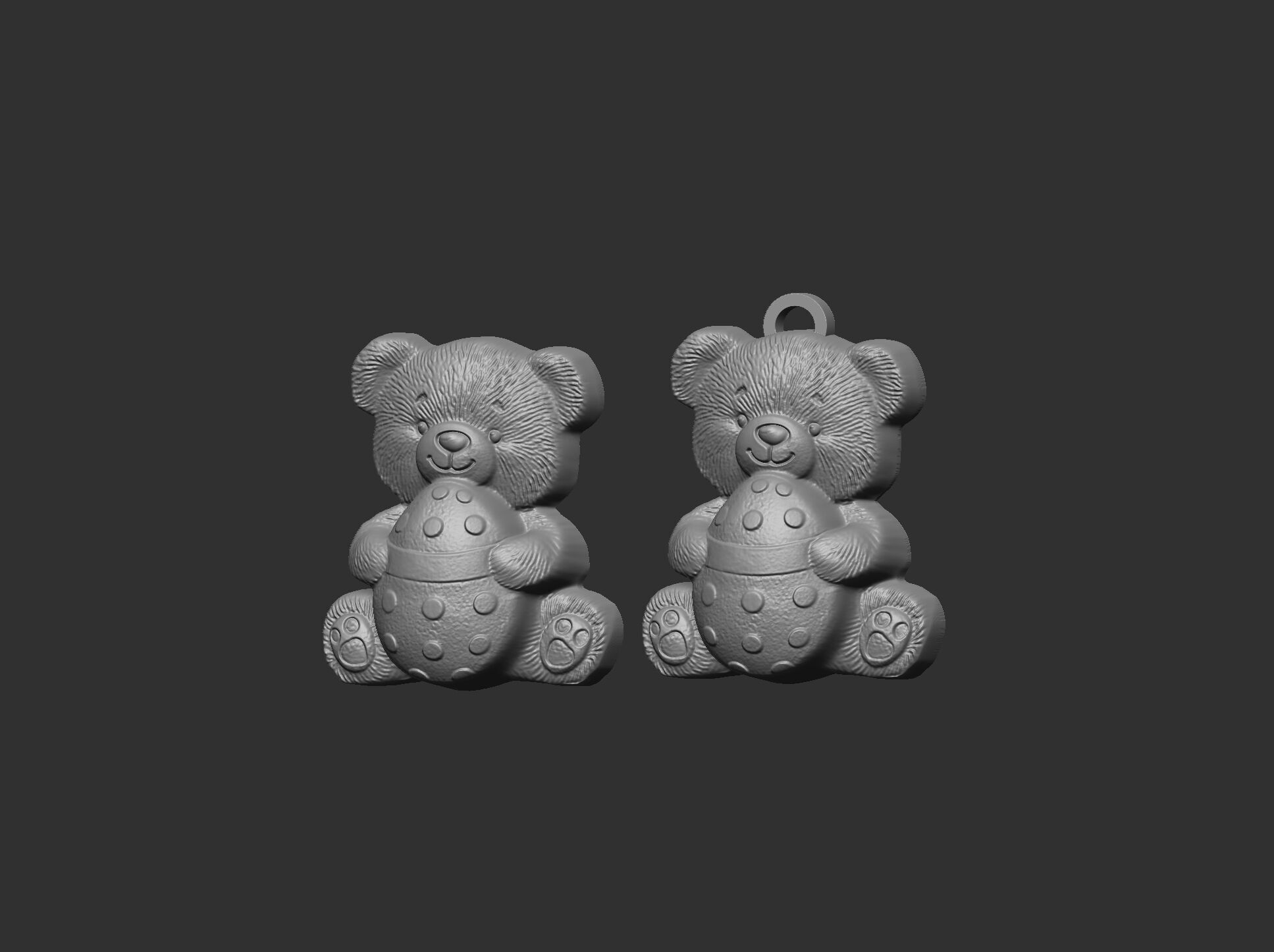  Teddy Bear with Easter Egg 3D Model for CNC Carving 3D print model_6