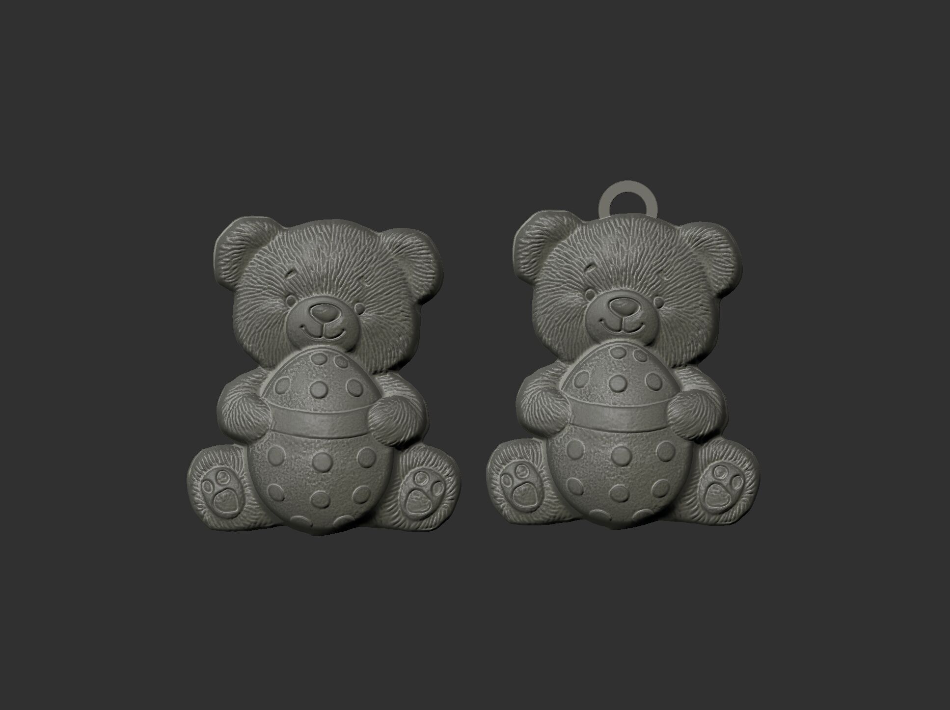  Teddy Bear with Easter Egg 3D Model for CNC Carving 3D print model_13
