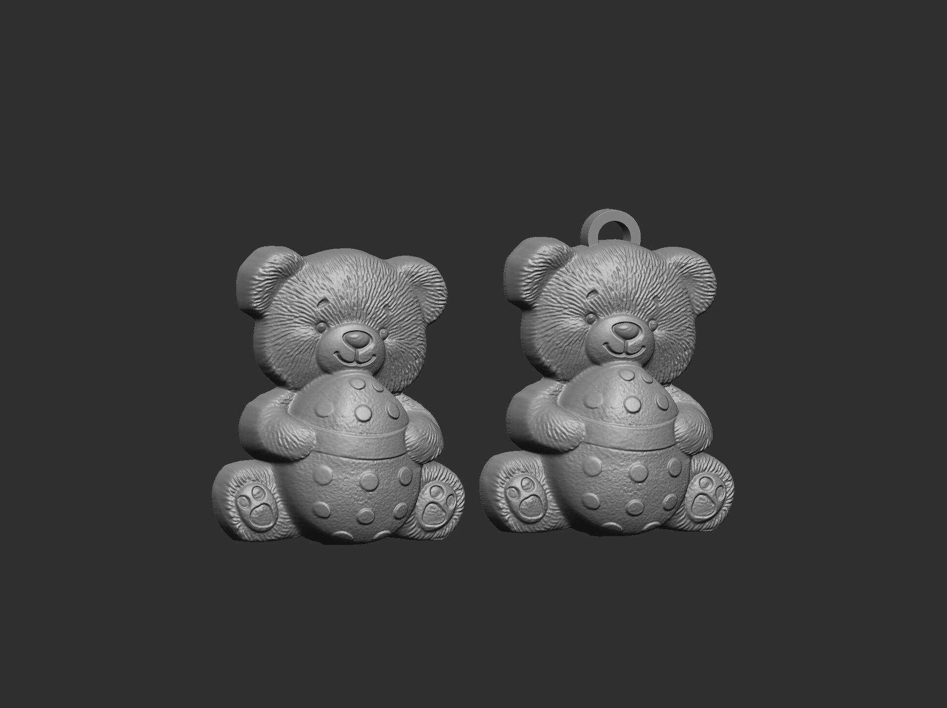  Teddy Bear with Easter Egg 3D Model for CNC Carving 3D print model_7