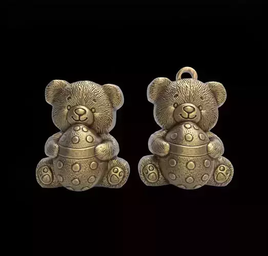  Teddy Bear with Easter Egg 3D Model for CNC Carving