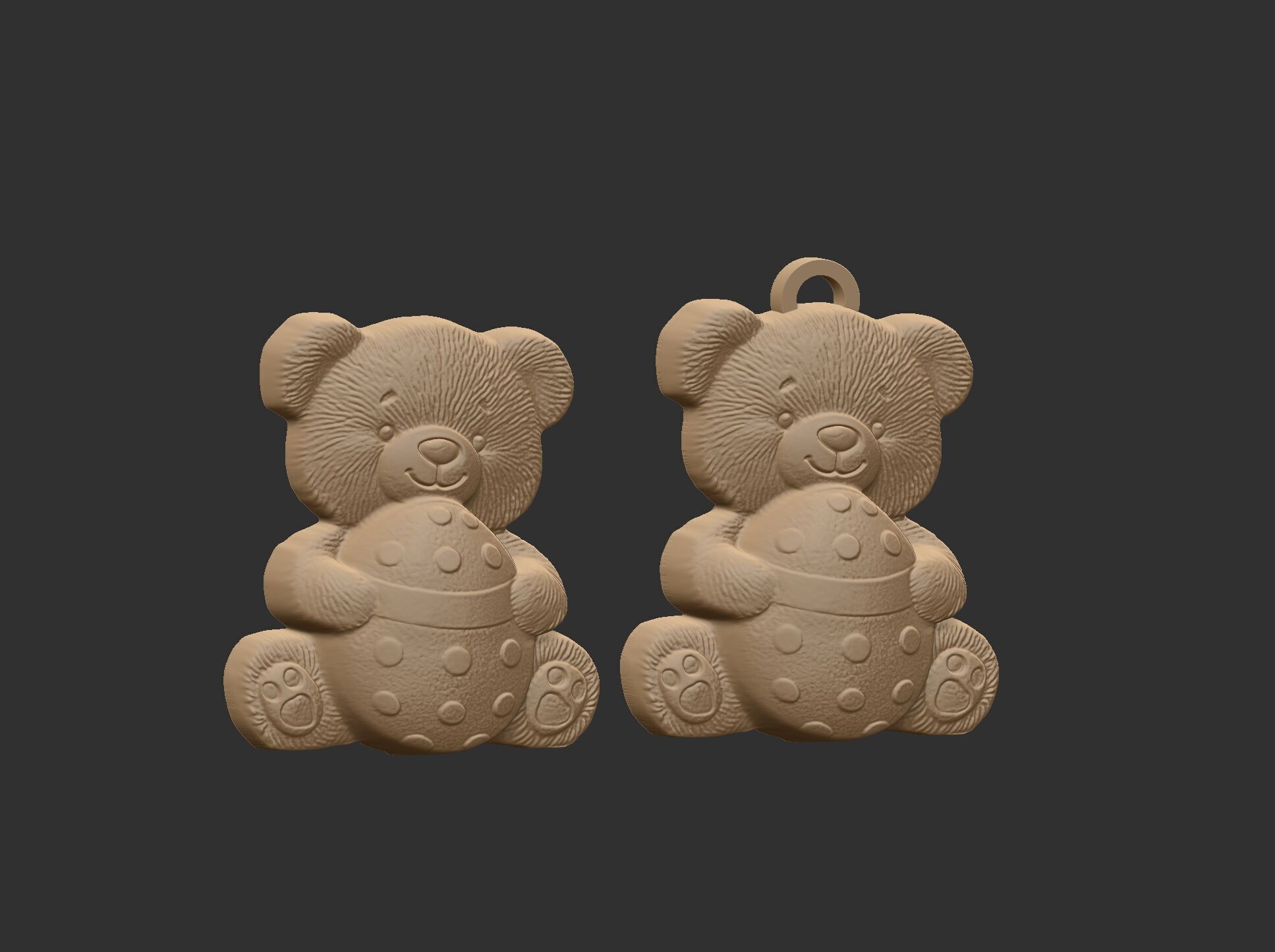  Teddy Bear with Easter Egg 3D Model for CNC Carving 3D print model_11