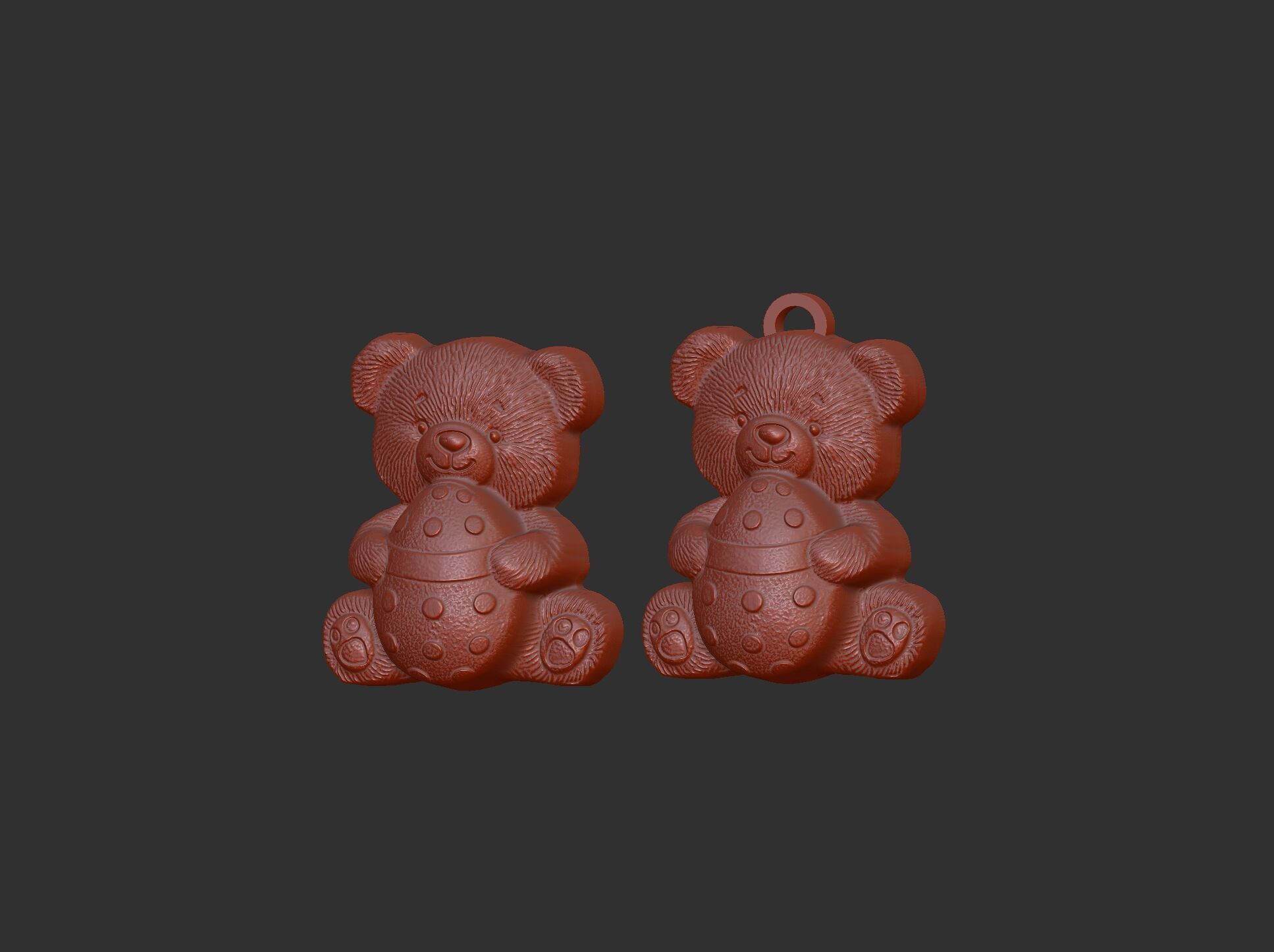  Teddy Bear with Easter Egg 3D Model for CNC Carving 3D print model_5