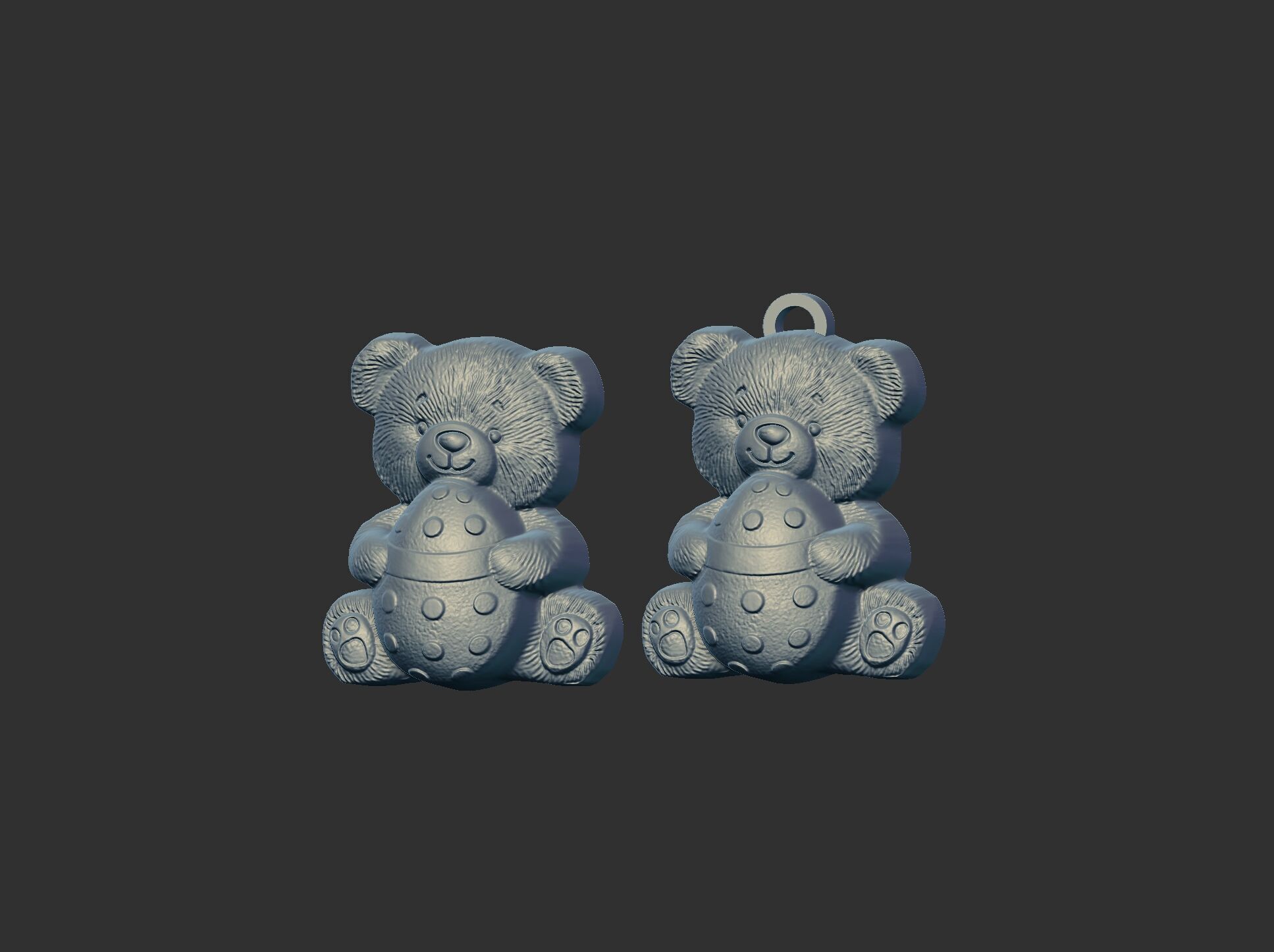 Teddy Bear with Easter Egg 3D Model for CNC Carving 3D print model_4