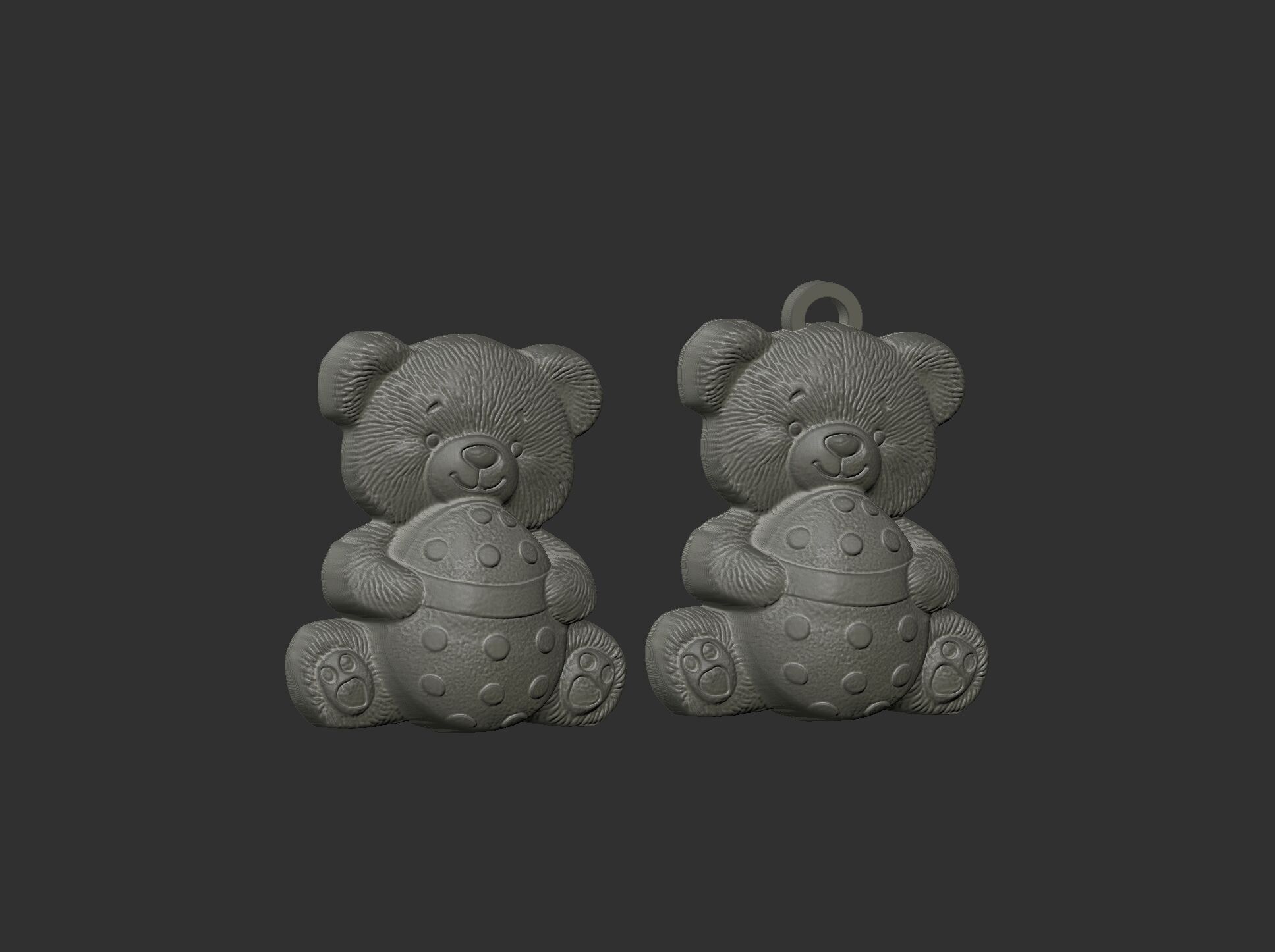  Teddy Bear with Easter Egg 3D Model for CNC Carving 3D print model_10