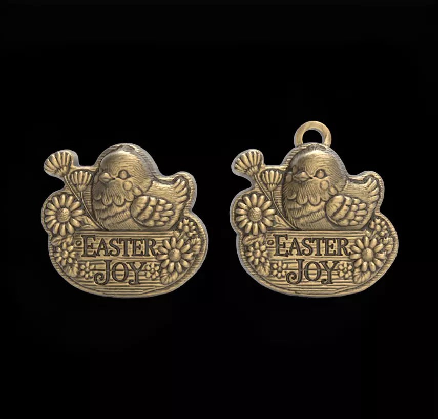 Easter joy chick decor 3D print model