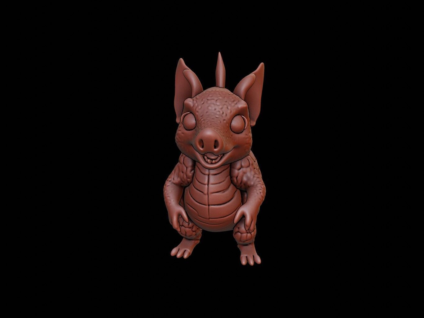 Armadillo Animal Cartoon 3D print model_2