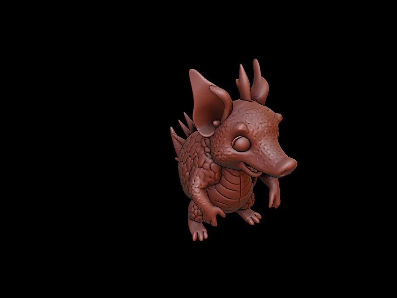 Armadillo Animal Cartoon 3D print model_0
