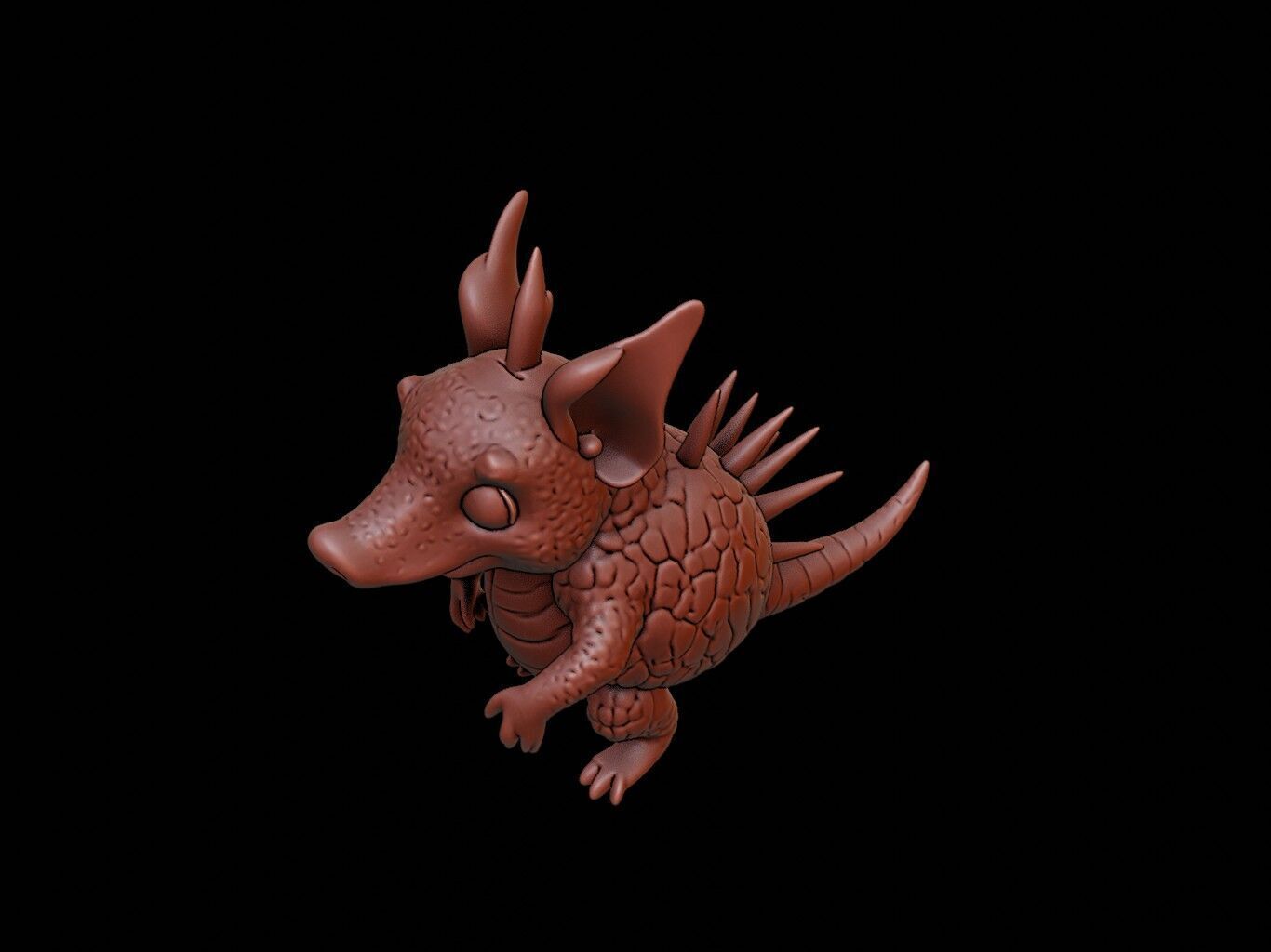 Armadillo Animal Cartoon 3D print model_1
