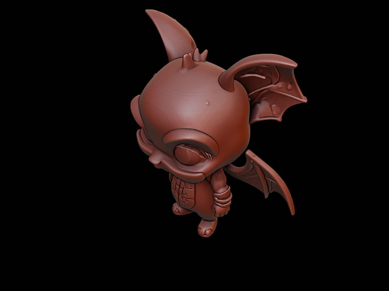 Bat Animal Cartoon 3D print model_1