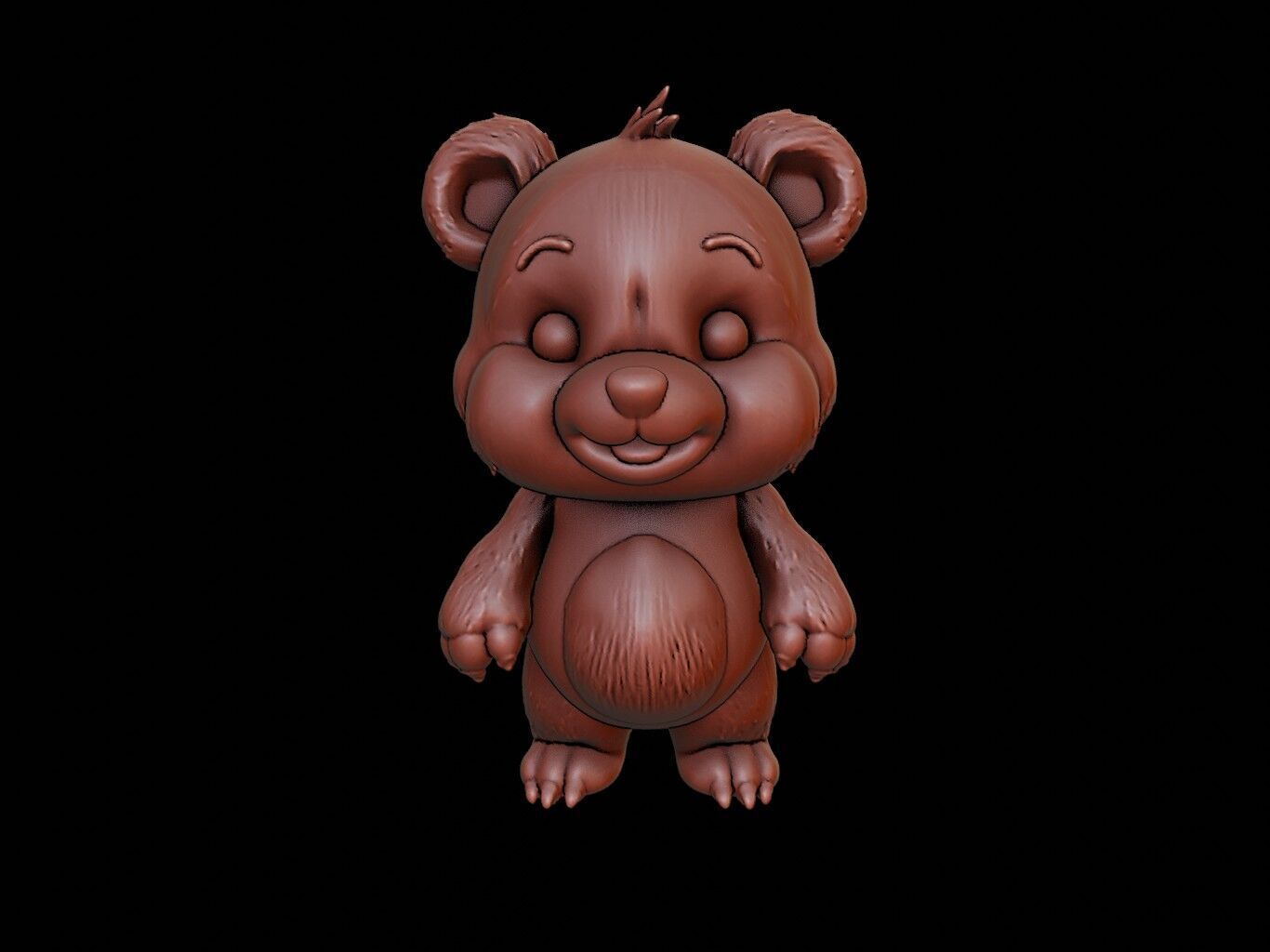 Bear Animal Cartoon 3D print model_2