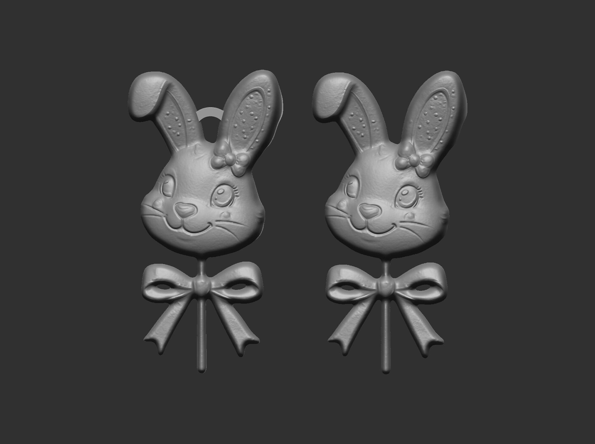 Easter bunny head candy decor  3D print model_10