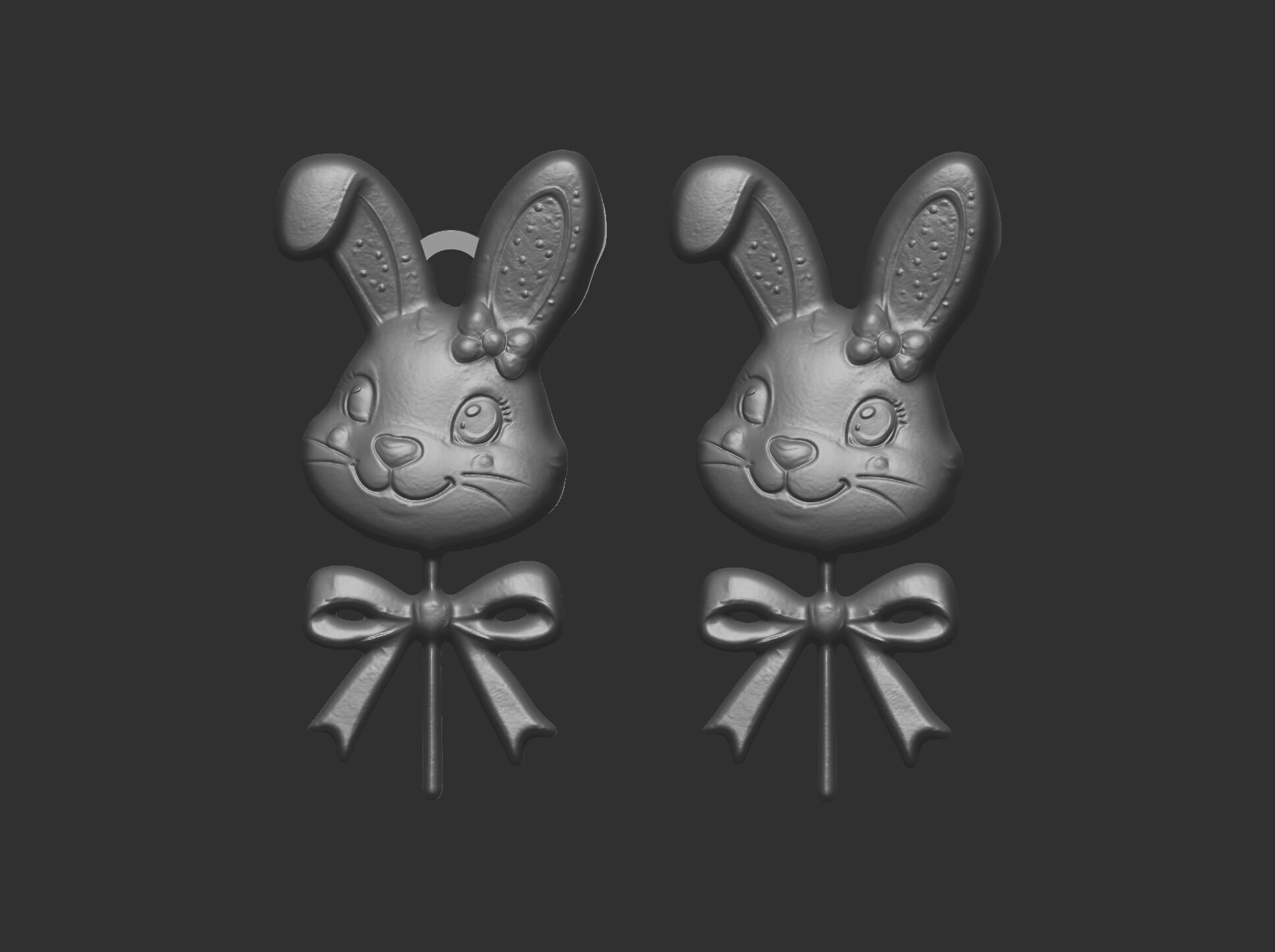 Easter bunny head candy decor  3D print model_15