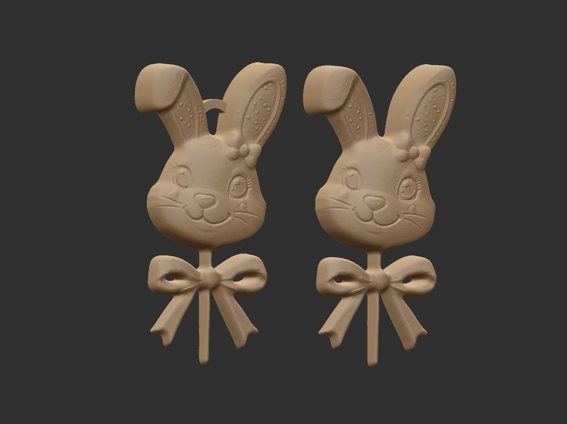 Easter bunny head candy decor  3D print model_8