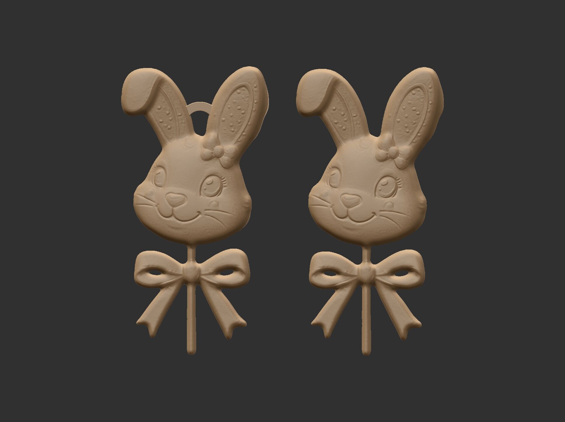 Easter bunny head candy decor  3D print model_9