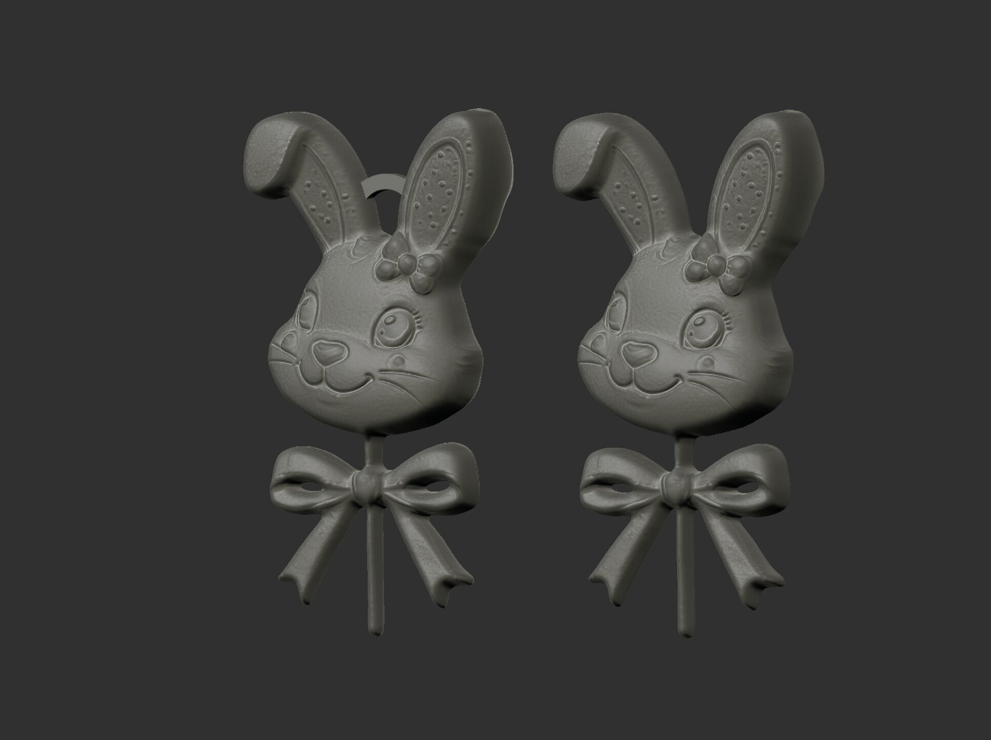 Easter bunny head candy decor  3D print model_19
