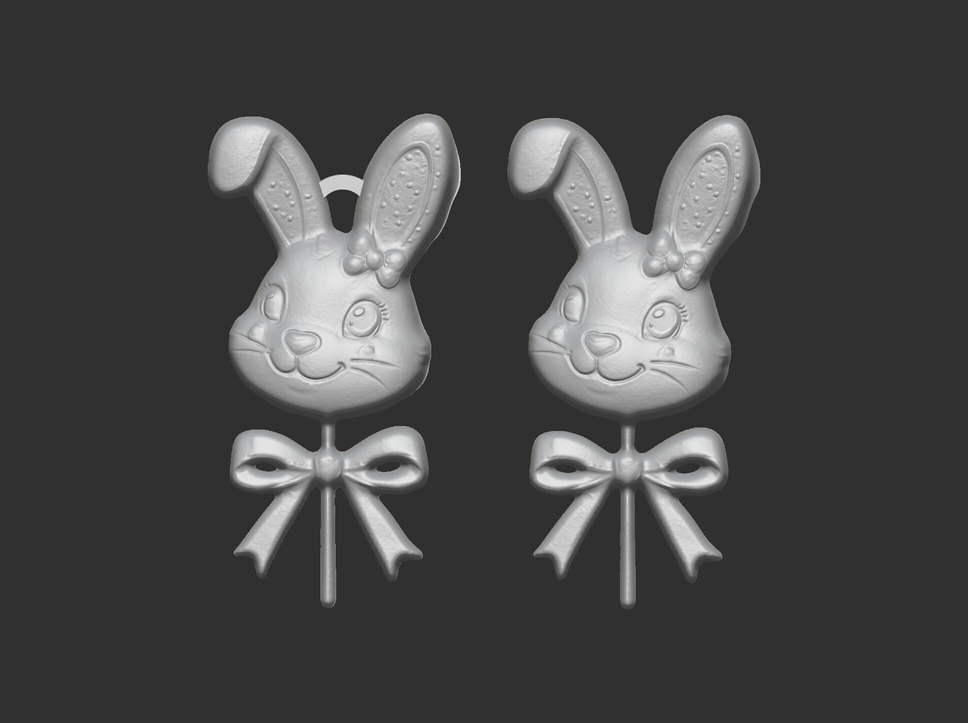 Easter bunny head candy decor  3D print model_17