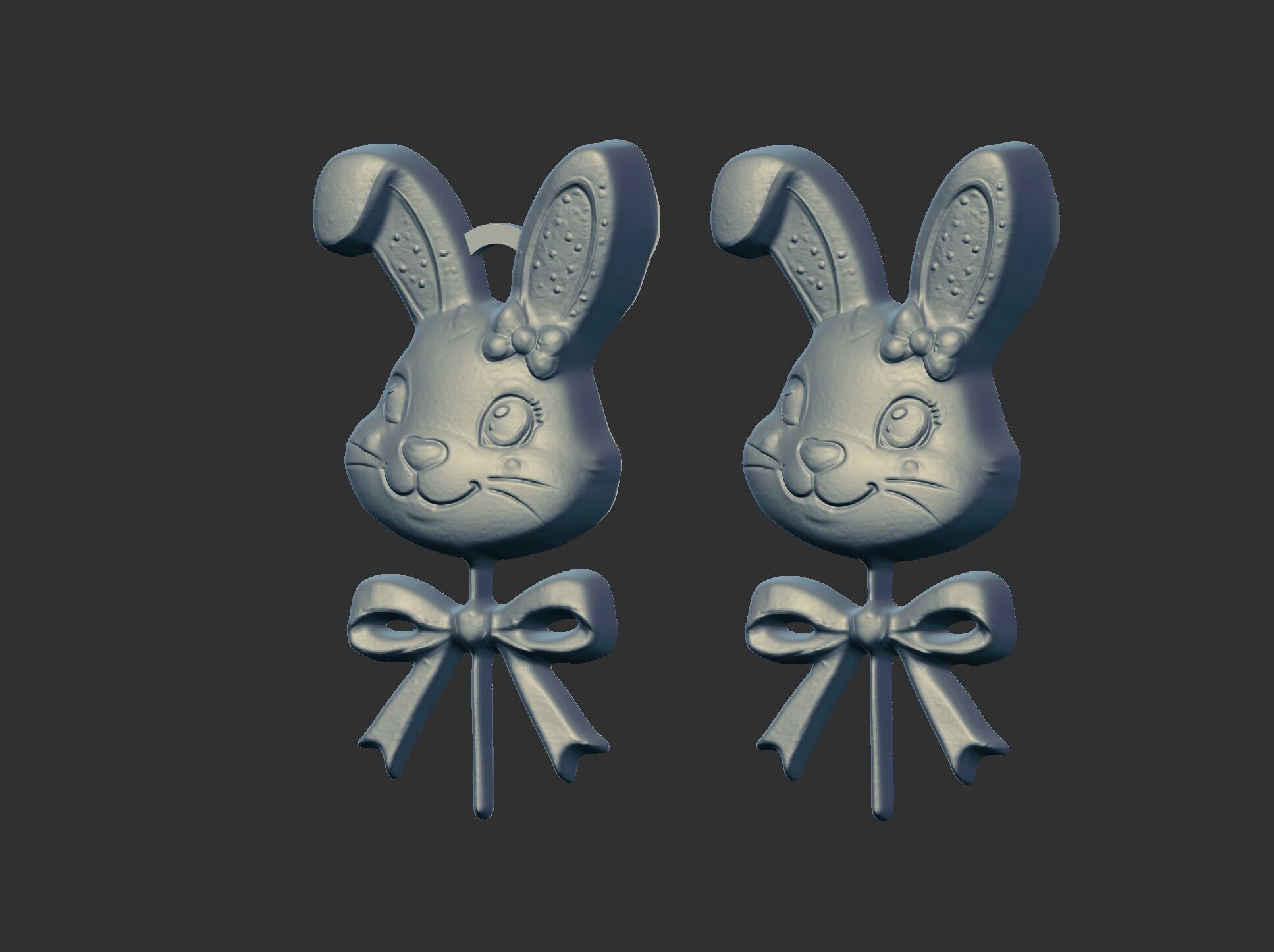 Easter bunny head candy decor  3D print model_20