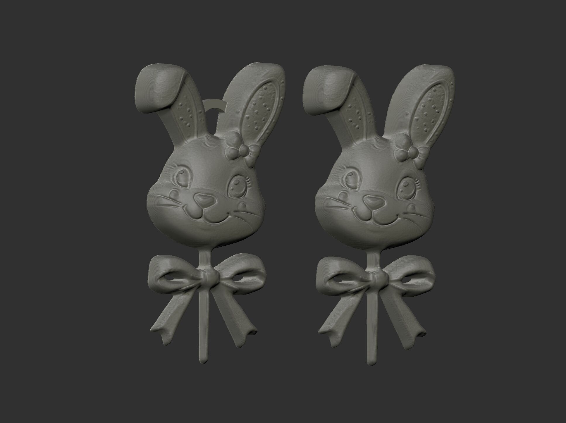 Easter bunny head candy decor  3D print model_7