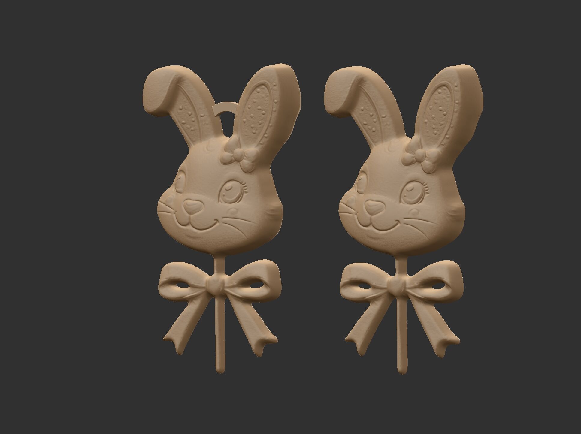 Easter bunny head candy decor  3D print model_18