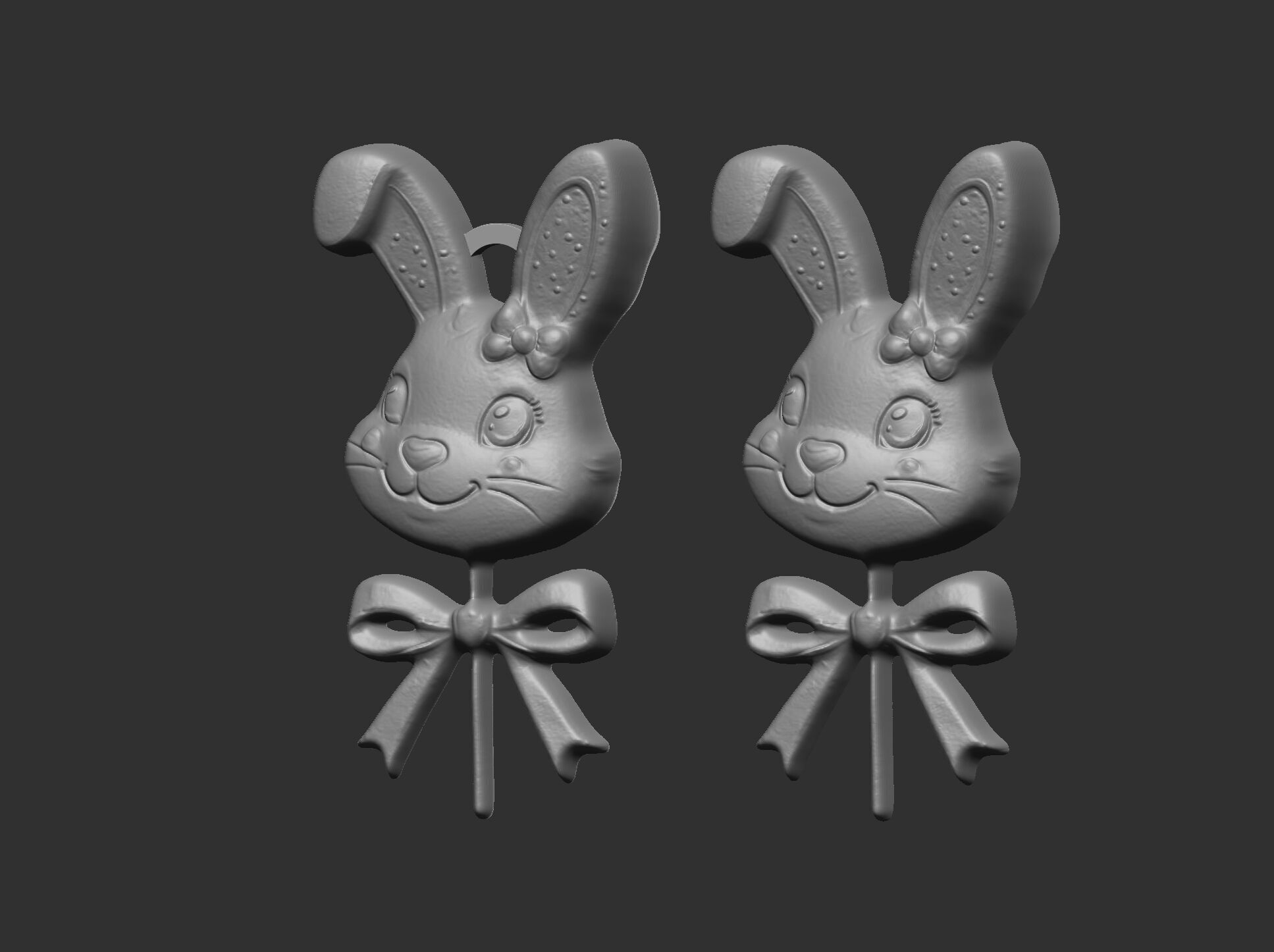 Easter bunny head candy decor  3D print model_3