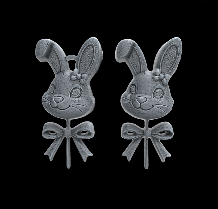 Easter bunny head candy decor  3D print model_1