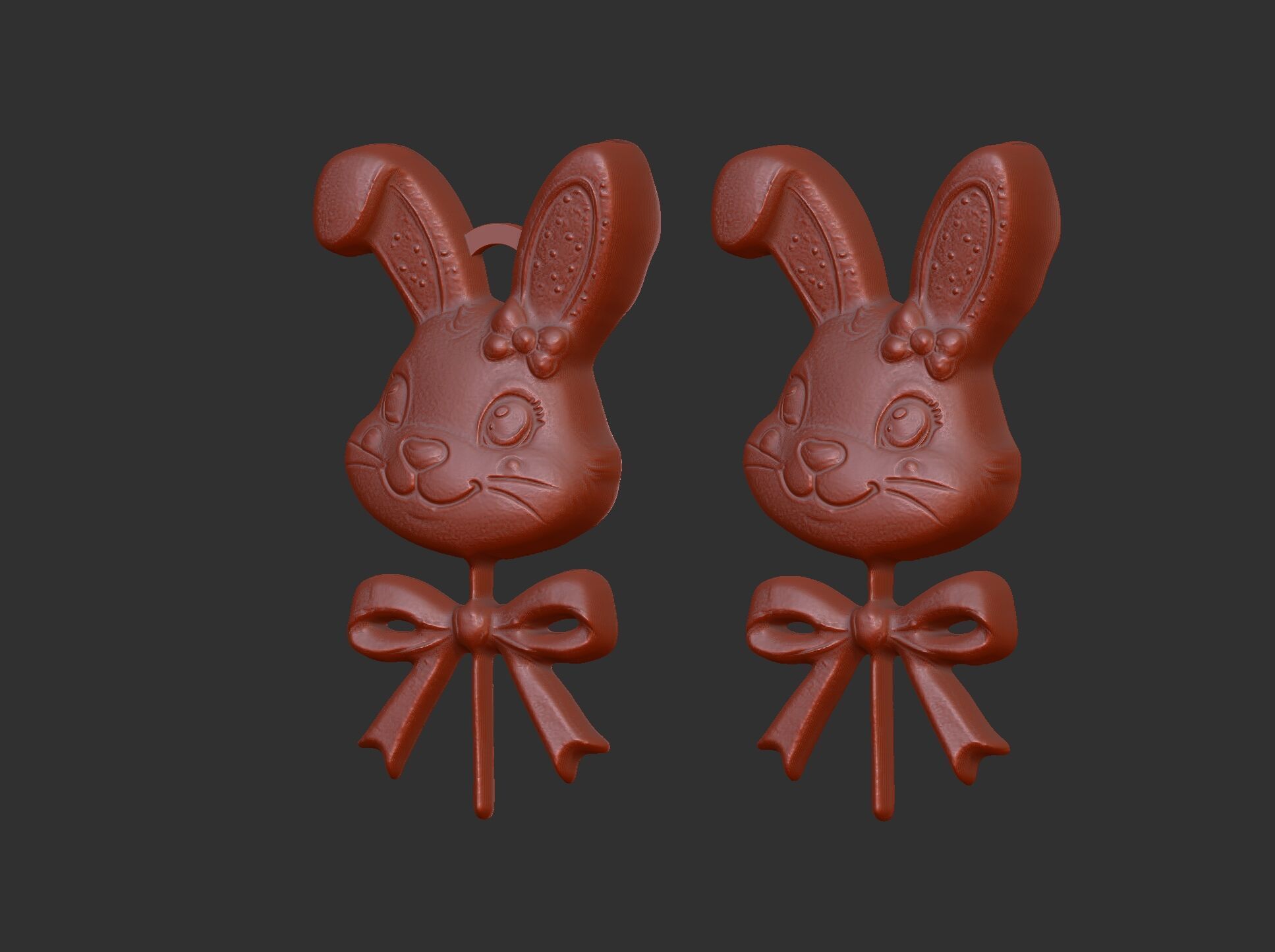 Easter bunny head candy decor  3D print model_21