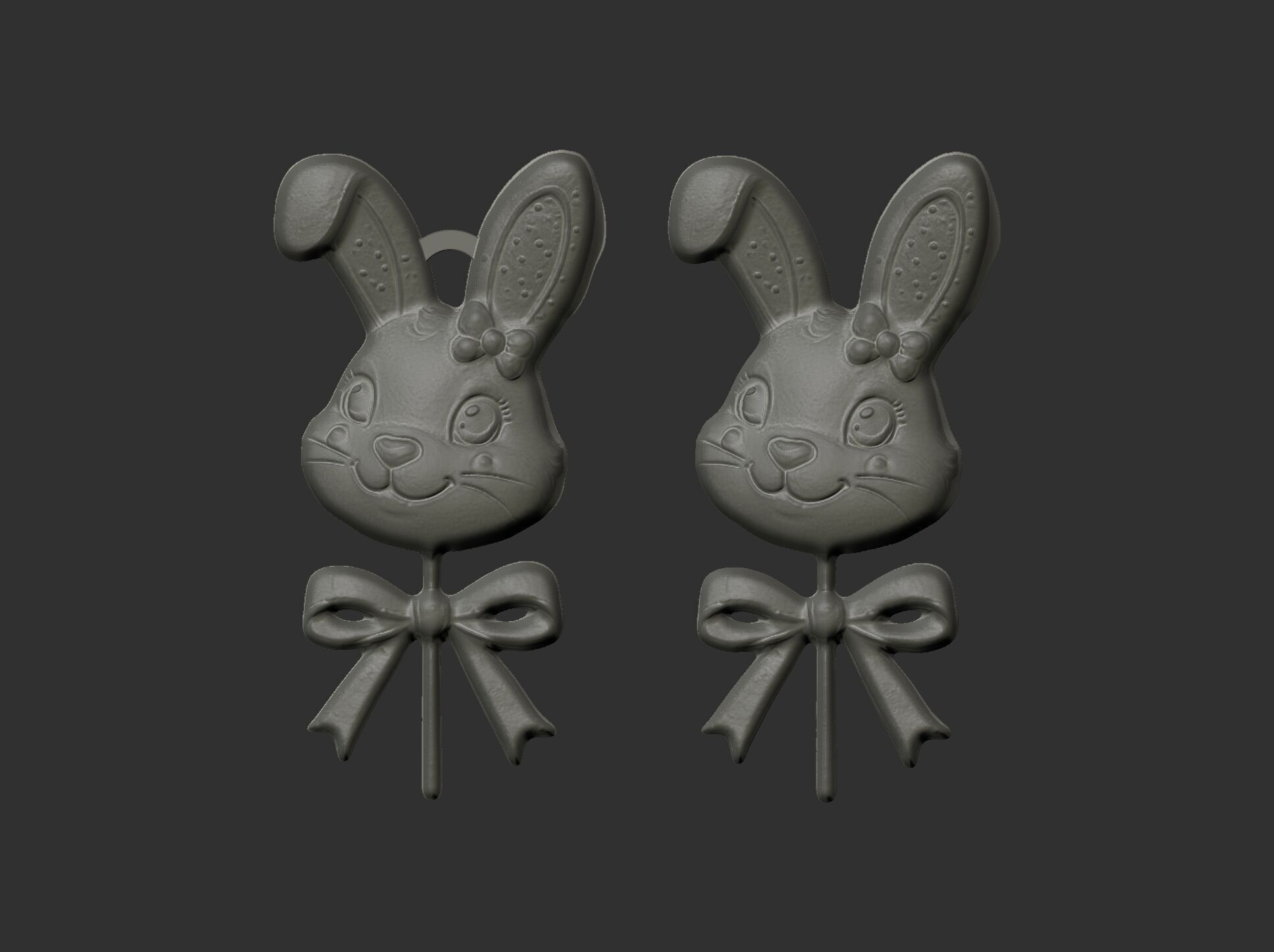 Easter bunny head candy decor  3D print model_11